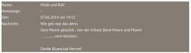 Publikumsmeinungen zu Moore and More - a tribute to Gary Moore